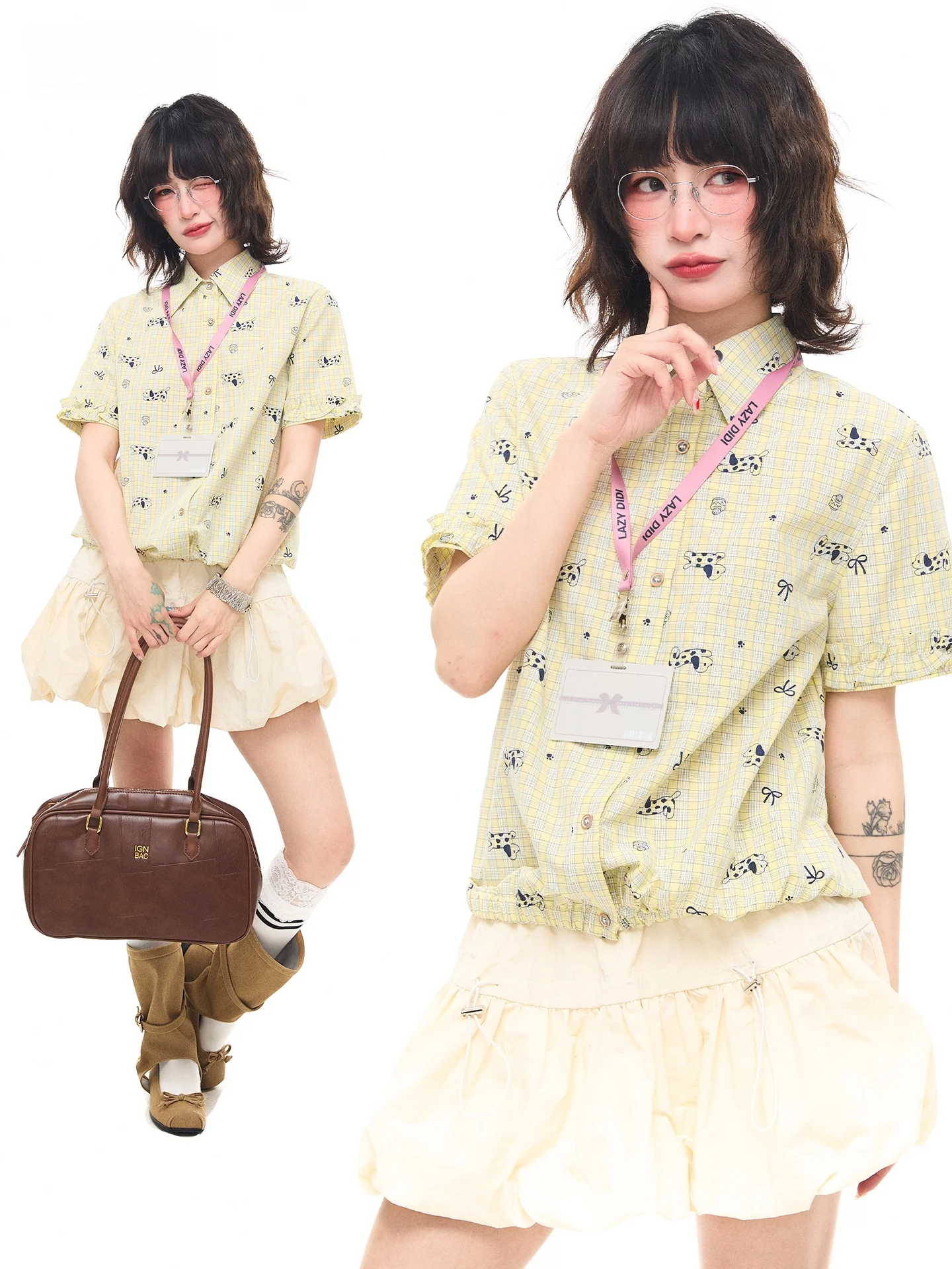 Sanowers Fun Cartoon Dog Print Short Sleeve Shirt Women's Loose Slimming Short Style Cotton Polyester Summer Top
Sanowers Fun Cartoon Dog Print Short Sleeve Shirt Women's Loose Slimming Short Style Cotton Polyester Summer Top