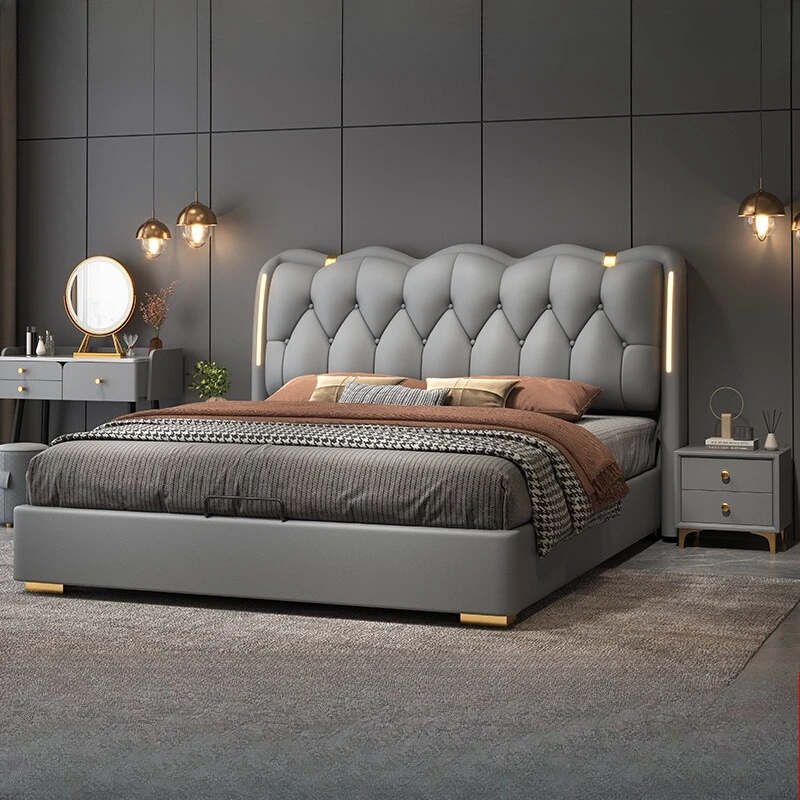 Italian Type Corium Bed Wooden Soft. Modern Double Bed Multifunctional Storage Cama De Lujo Para Dormitorio House Furniture
Italian Type Corium Bed Wooden Soft. Modern Double Bed Multifunctional Storage Cama De Lujo Para Dormitorio House Furniture