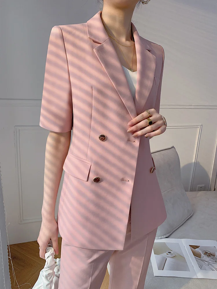 Pink Suit Set Women's Summer Thin Short Sleeve Casual Two-Piece Set High-End Feelings Commute Style Polyester Fiber Button De...
Pink Suit Set Women's Summer Thin Short Sleeve Casual Two-Piece Set High-End Feelings Commute Style Polyester Fiber Button De...