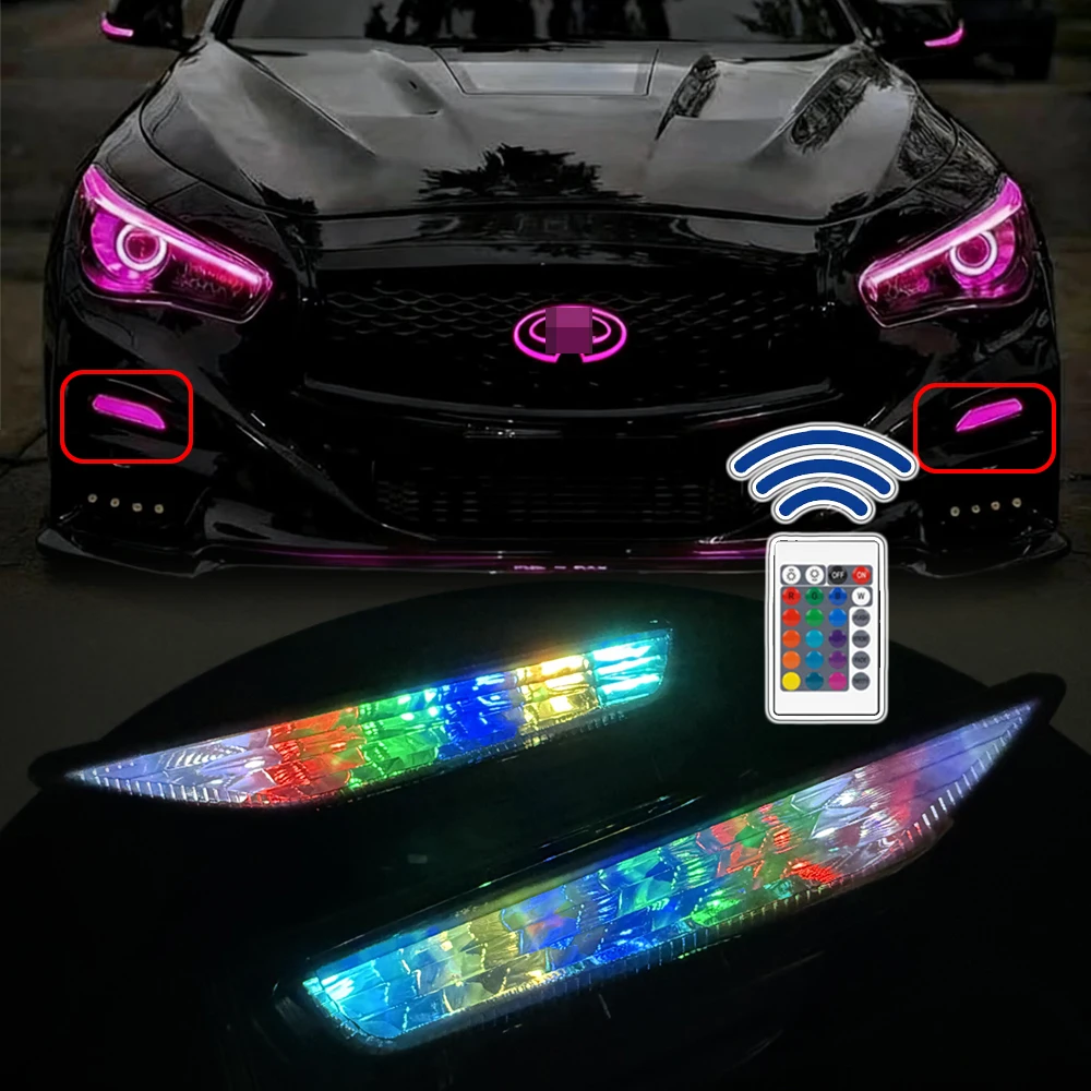 LED Sequential Multi-Color Front Bumper Side Marker Light for Infiniti Q50 Q50S Sport 2014-2024 Car RGB DRL Indicator Lamp APP
LED Sequential Multi-Color Front Bumper Side Marker Light for Infiniti Q50 Q50S Sport 2014-2024 Car RGB DRL Indicator Lamp APP