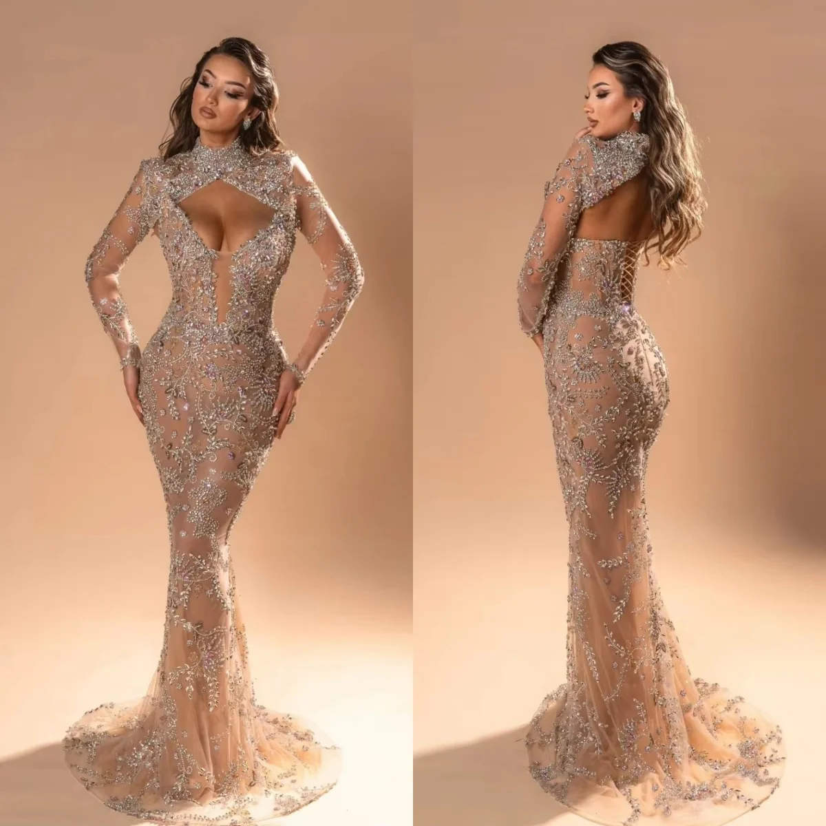 Luxury Crystal Evening Dresses Beaded Strapless Mermaid Prom Dress with Jacket Illusion Customized Party Gown Vestidos De Noche
Luxury Crystal Evening Dresses Beaded Strapless Mermaid Prom Dress with Jacket Illusion Customized Party Gown Vestidos De Noche