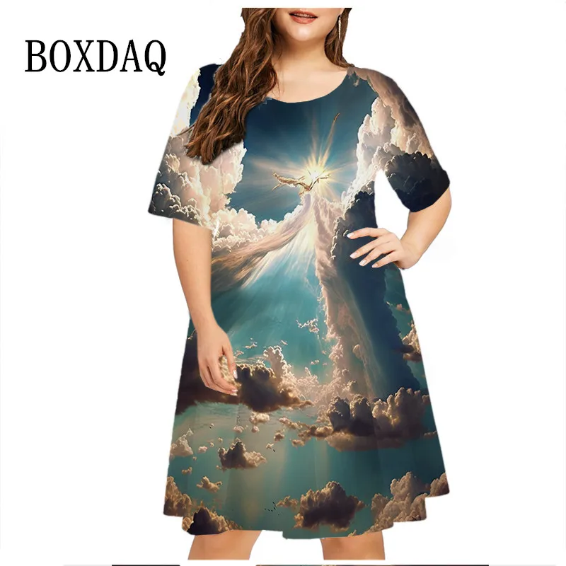 Natural Scenery Women Dresses For Summer 2023 New Fashion 3D Patter Print Loose Dress Short Sleeve O-Neck Casual Plus Size Dress
Natural Scenery Women Dresses For Summer 2023 New Fashion 3D Patter Print Loose Dress Short Sleeve O-Neck Casual Plus Size Dress