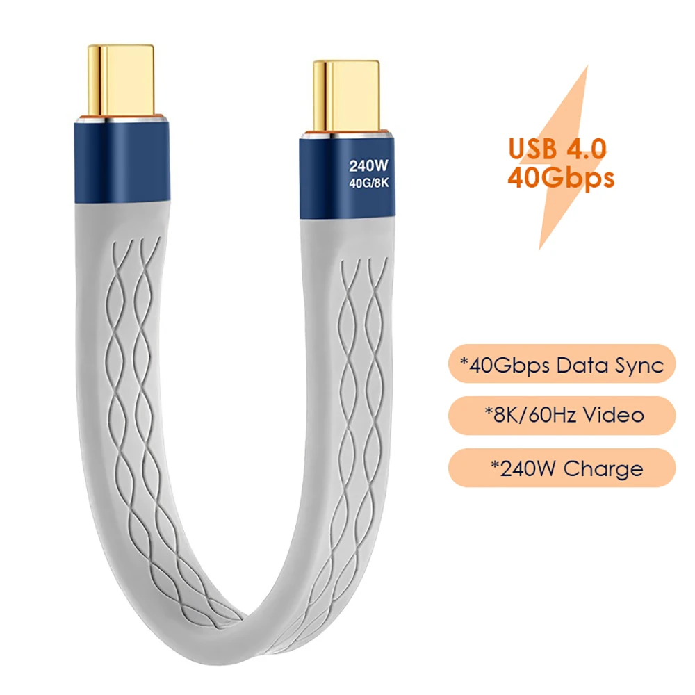 13.5cm USB C to C Short Cable USB4 40Gbps 240W PD Fast Charging Thunderbolt4 Compatible Flat Cord for iPad MacBook SSD
13.5cm USB C to C Short Cable USB4 40Gbps 240W PD Fast Charging Thunderbolt4 Compatible Flat Cord for iPad MacBook SSD