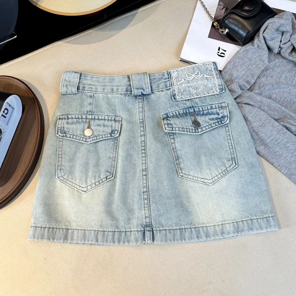 Light Blue Embroidered Knot Denim Skirt Women's High Waist A-Line Bodycon Skirt Summer Commute Style
Light Blue Embroidered Knot Denim Skirt Women's High Waist A-Line Bodycon Skirt Summer Commute Style