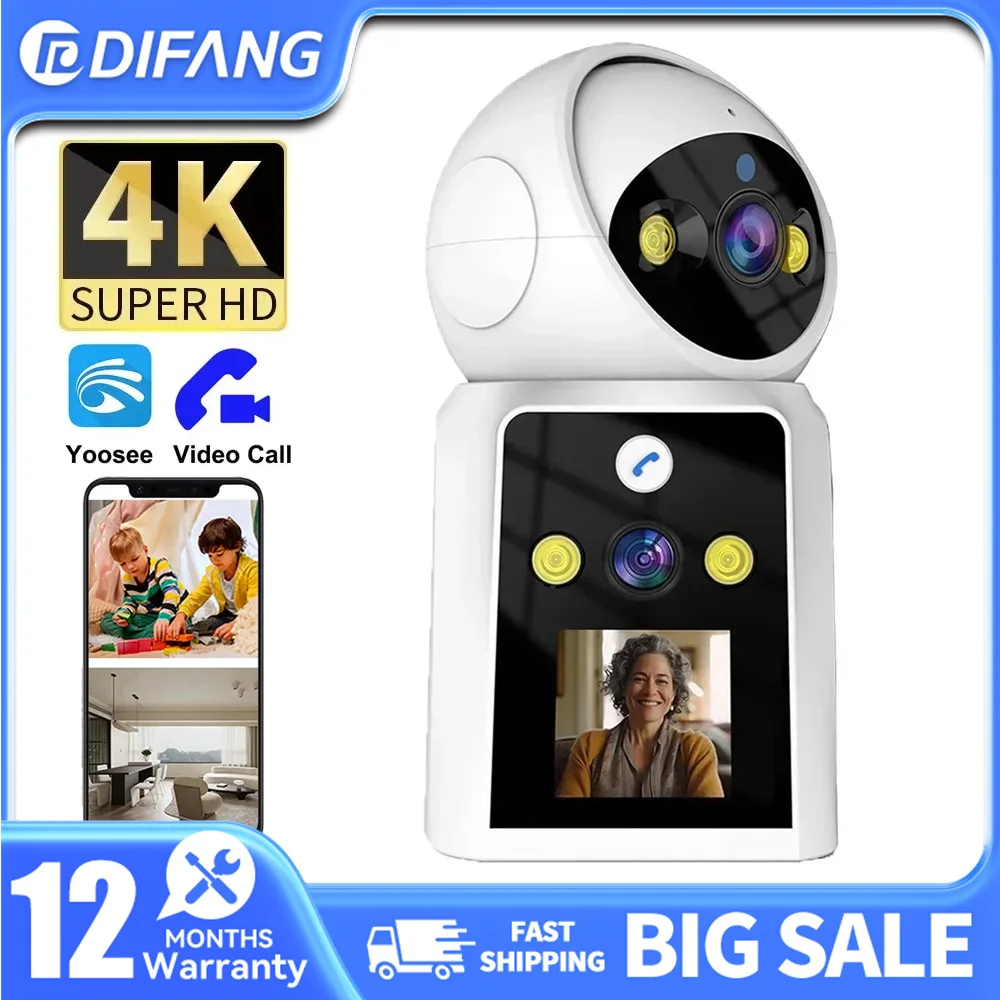 DIFNAG WIFI IP Camera 8MP Home Smart Camera Dual-lens Video Call Surveillance Twoway Voice 4K Security Surveillance Camera CCTV
DIFNAG WIFI IP Camera 8MP Home Smart Camera Dual-lens Video Call Surveillance Twoway Voice 4K Security Surveillance Camera CCTV