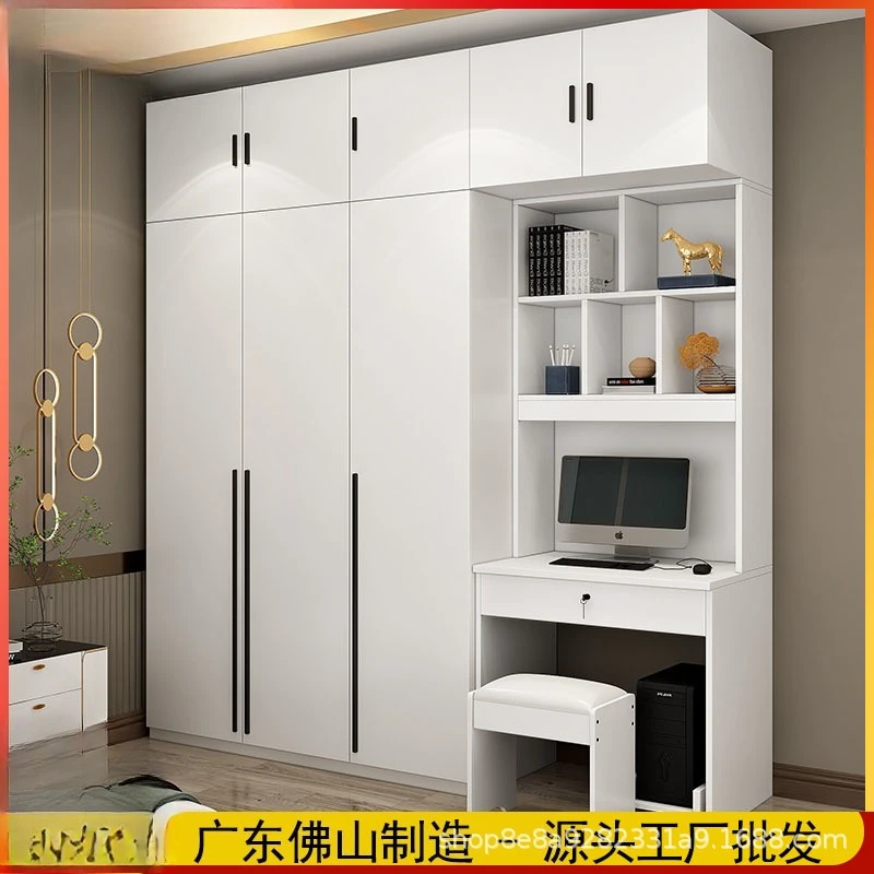 Solid wood wardrobe desk integrated household bedroom multi-layer board 
Solid wood wardrobe desk integrated household bedroom multi-layer board