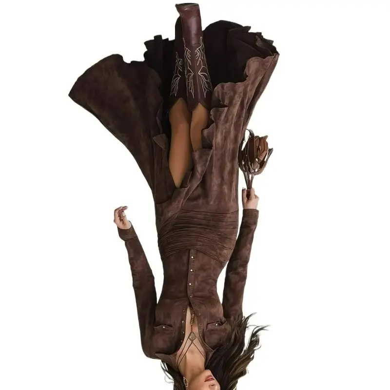 New Fashionable European American Style 2026 Spring Autumn Elegant Refined Single-breasted Lapel Pocket Fishtail Dress for Women
New Fashionable European American Style 2026 Spring Autumn Elegant Refined Single-breasted Lapel Pocket Fishtail Dress for Women