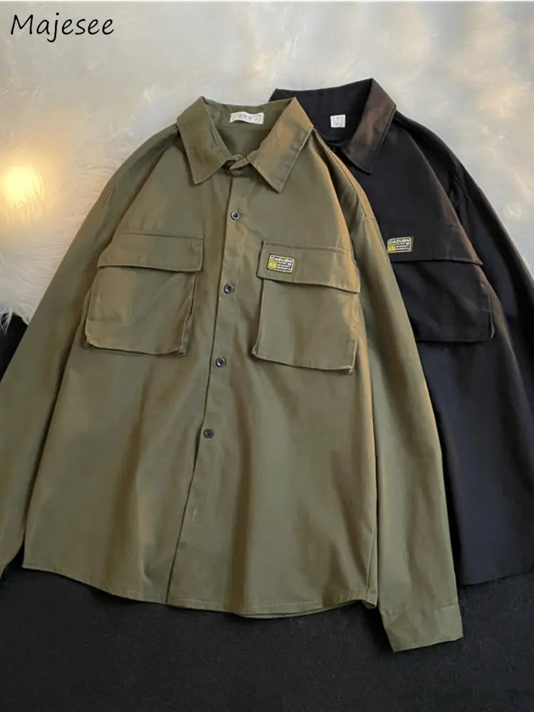 Shirts Men Cargo Fashion Trendy Vintage Loose Handsome Casual Pockets All-match Military Chemise Homme Harajuku Male Clothing
Shirts Men Cargo Fashion Trendy Vintage Loose Handsome Casual Pockets All-match Military Chemise Homme Harajuku Male Clothing