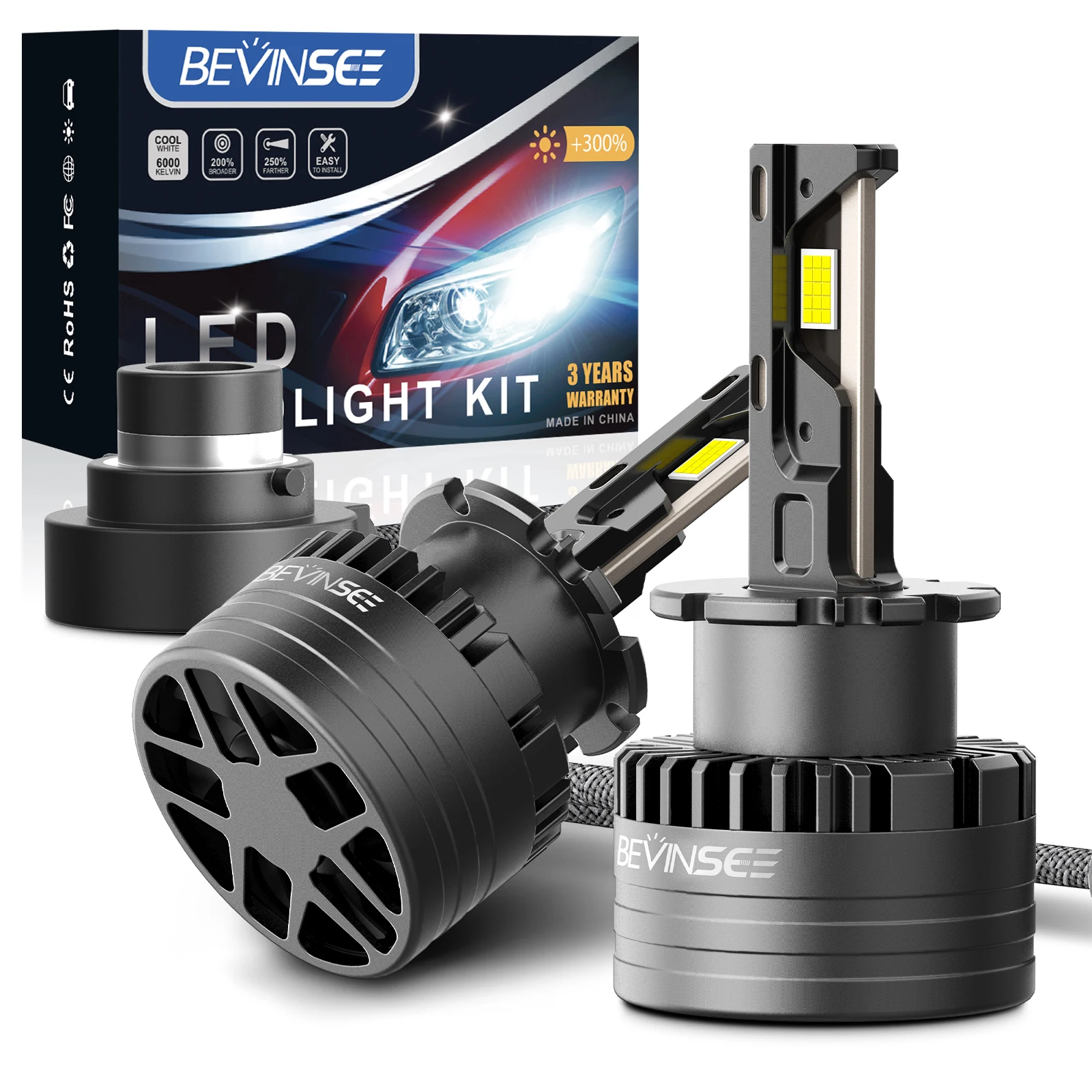 BEVINSEE D2S D2R LED Headlight Bulb HID Xenon Replacement Kit 80W 8000LM LED Lamp for Mercedes E320 for Audi A6 for Ford Focus
BEVINSEE D2S D2R LED Headlight Bulb HID Xenon Replacement Kit 80W 8000LM LED Lamp for Mercedes E320 for Audi A6 for Ford Focus