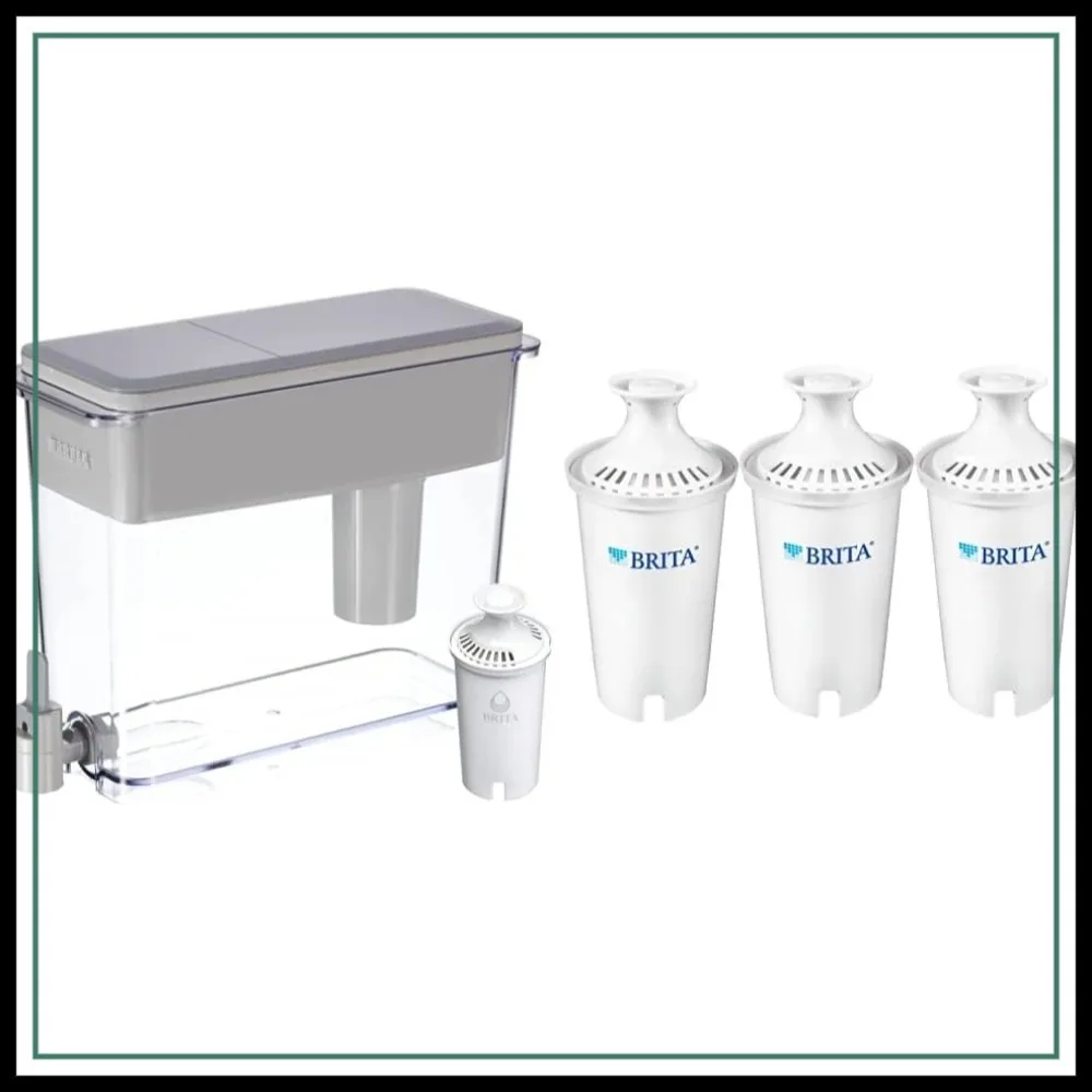 27-Cup Water Filter Dispenser with 4 Filters, BPA Free, Gray
27-Cup Water Filter Dispenser with 4 Filters, BPA Free, Gray