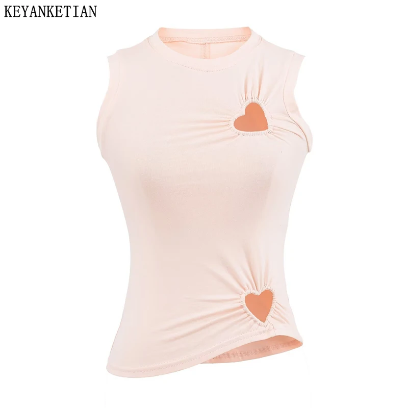 KEYANKETIAN Summer New Women's Hollow out Love Decoration Sleeveless T Shirt Y2K Sweet Slim Sheath Tees Pullover Cotton Crop Top
KEYANKETIAN Summer New Women's Hollow out Love Decoration Sleeveless T Shirt Y2K Sweet Slim Sheath Tees Pullover Cotton Crop Top