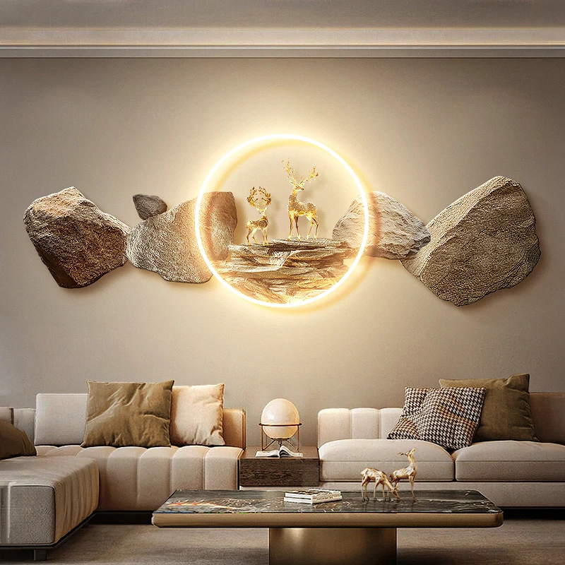 The light luxury stone brings a living room LED painting to attract wealth and good fortune. The bedroom features a illuminated
The light luxury stone brings a living room LED painting to attract wealth and good fortune. The bedroom features a illuminated