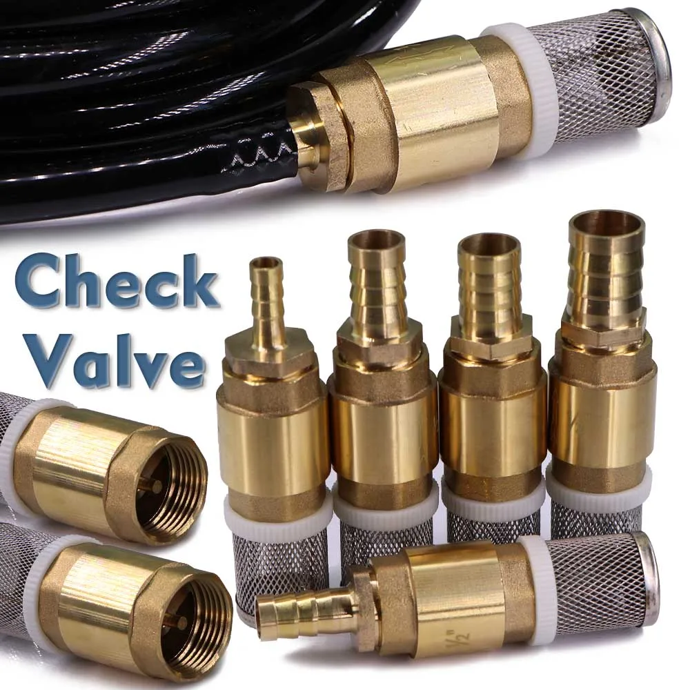 6-25mm Check Valve Brass Pagoda Hose Adapter with Filter One-Way Anti Backflow Valve Water Flow Control Pump Prefilter Protect
6-25mm Check Valve Brass Pagoda Hose Adapter with Filter One-Way Anti Backflow Valve Water Flow Control Pump Prefilter Protect