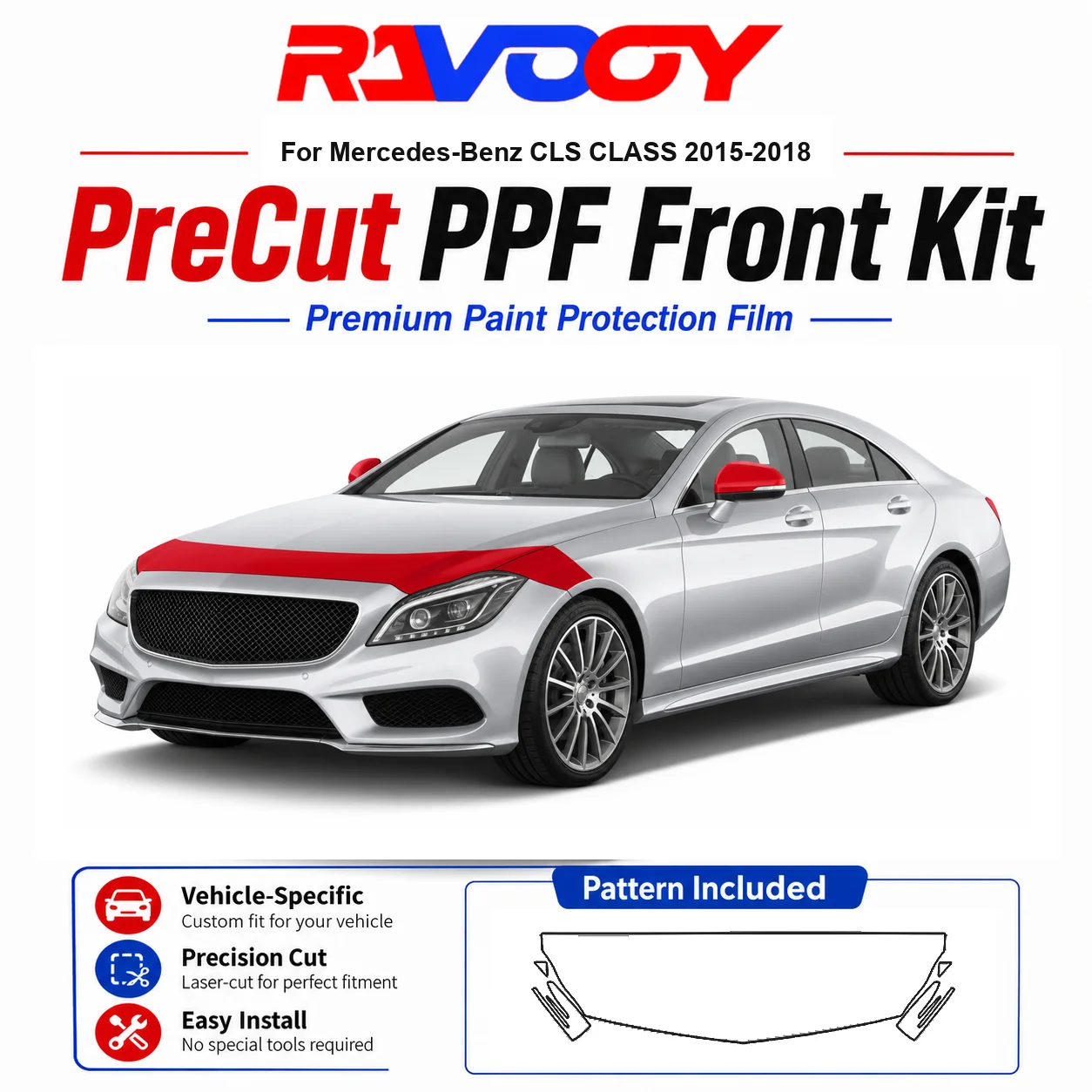 8.5mil TPU Precut PPF Kit For Mercedes-Benz CLS CLASS 2015-2018 - Hood, Fenders & Mirror Set - Self-Healing Clear Bra Film
8.5mil TPU Precut PPF Kit For Mercedes-Benz CLS CLASS 2015-2018 - Hood, Fenders & Mirror Set - Self-Healing Clear Bra Film