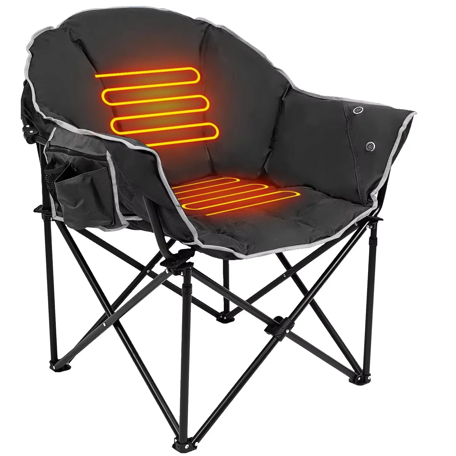 Outdoor Oversized Heated Camping Chair, 3 Heat Levels Portable Folding Round Moon Folding Lawn Heated Chair for Camping Patio
Outdoor Oversized Heated Camping Chair, 3 Heat Levels Portable Folding Round Moon Folding Lawn Heated Chair for Camping Patio