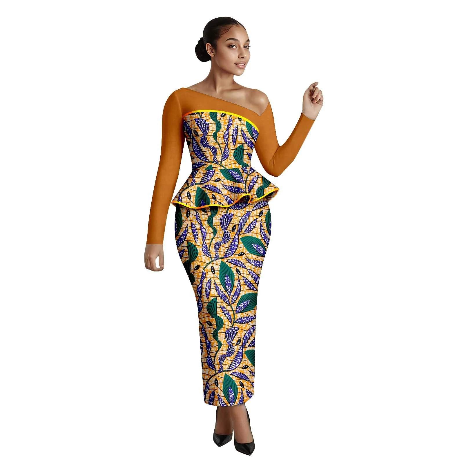 Elegant Slim Fit African 2 Piece Set for Women Off-Shoulder Embroidery Shirt And High Waist Skirts Print Outfit
Elegant Slim Fit African 2 Piece Set for Women Off-Shoulder Embroidery Shirt And High Waist Skirts Print Outfit