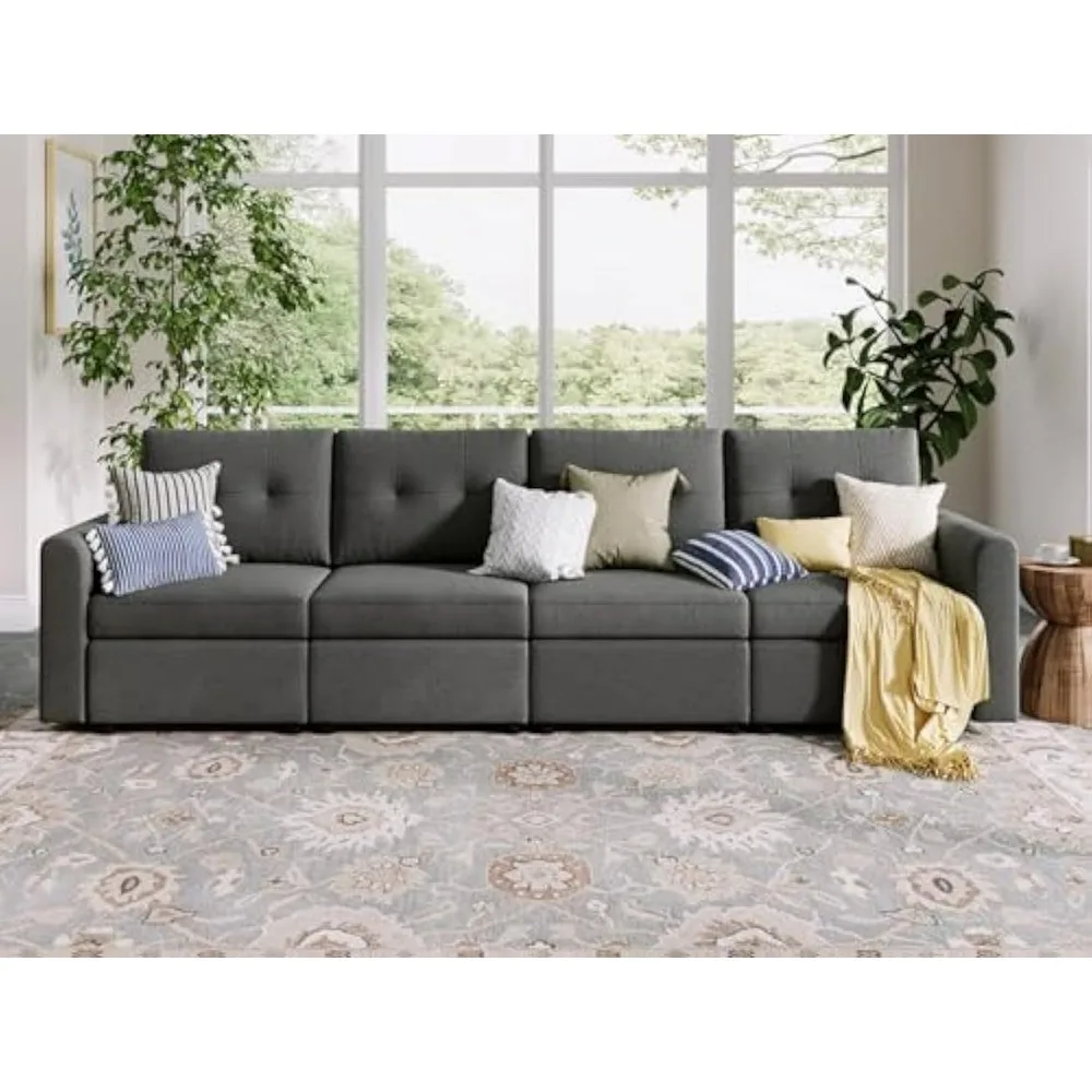 4 Seats Fabric Sofa Set, Deep Seat Modular Sectional Sofa, Extra Large Sofa Couch with Storage Seats, 4 Seater Convertible Sofa
4 Seats Fabric Sofa Set, Deep Seat Modular Sectional Sofa, Extra Large Sofa Couch with Storage Seats, 4 Seater Convertible Sofa
