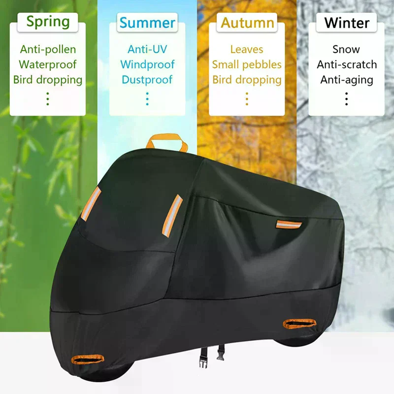 Wear resistant fabric motorcycle cover, waterproof, all-weather, dustproof, UV resistant, outdoor indoor scooter 210D
Wear resistant fabric motorcycle cover, waterproof, all-weather, dustproof, UV resistant, outdoor indoor scooter 210D