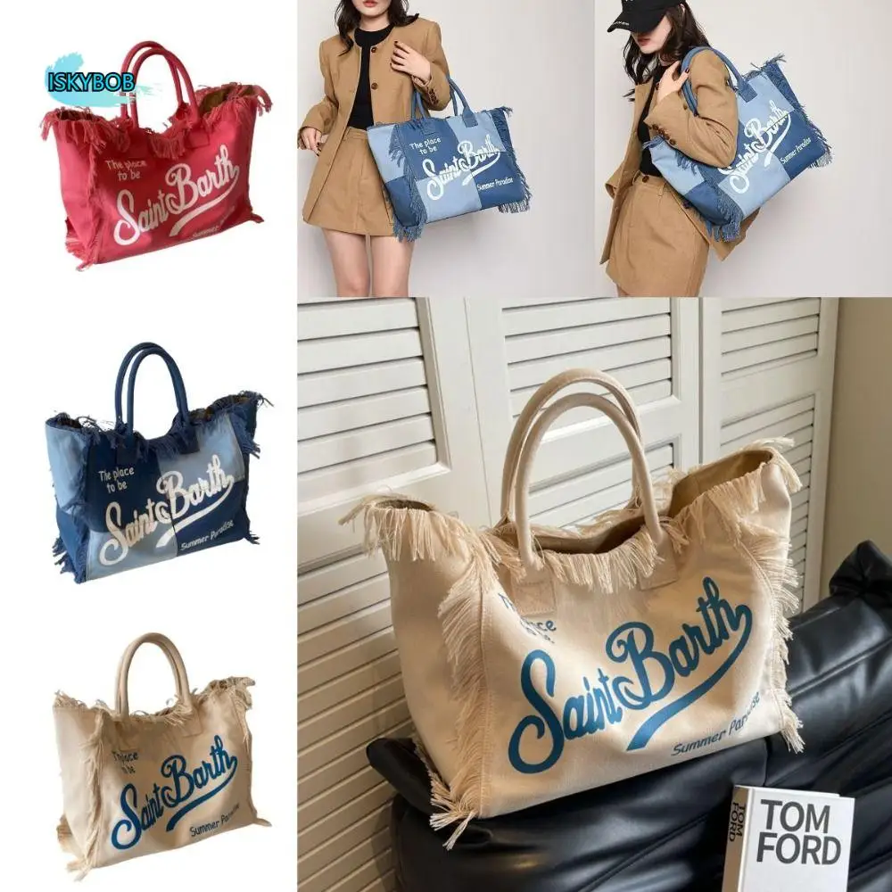 Fashion Tassel Design Women Canvas Bag Large Capacity High Quality Casual Shoulder Bag INS Letter Canvas Handbags Vacation
Fashion Tassel Design Women Canvas Bag Large Capacity High Quality Casual Shoulder Bag INS Letter Canvas Handbags Vacation
