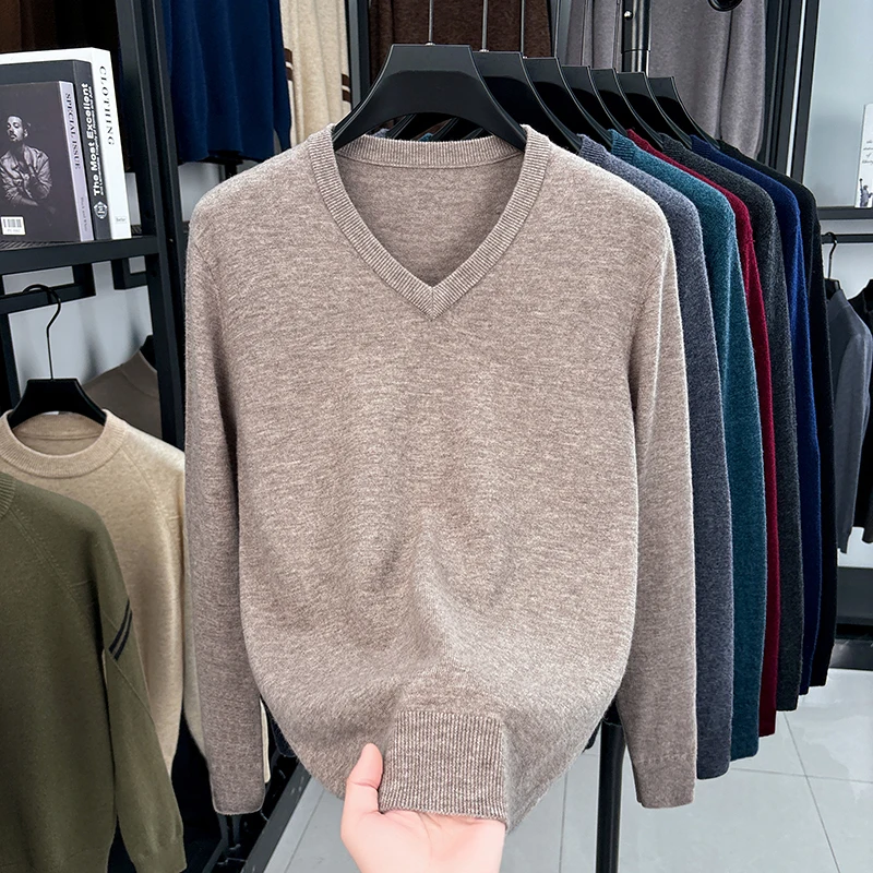 Ture 100% Sheep Wool Clothes 2025 Autumn Winter Casual V-Neck Sweater Long Sleeve Knitwear Pullover Cashmere Wool Swearters
Ture 100% Sheep Wool Clothes 2025 Autumn Winter Casual V-Neck Sweater Long Sleeve Knitwear Pullover Cashmere Wool Swearters