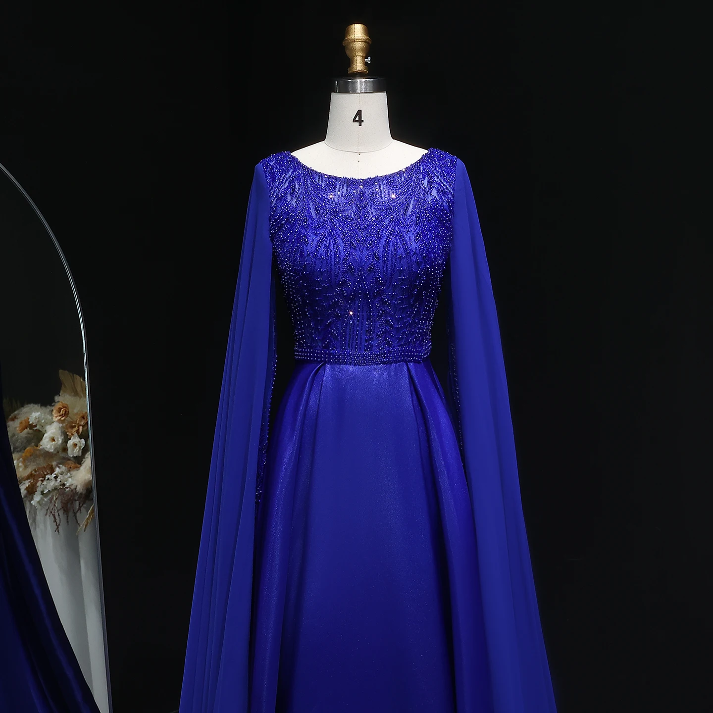 Sharon Said Arabic Royal Blue Long Evening Dress with Cape Sleeve Elegant Beaded Women Wedding Party Gowns SF359 Customized
Sharon Said Arabic Royal Blue Long Evening Dress with Cape Sleeve Elegant Beaded Women Wedding Party Gowns SF359 Customized