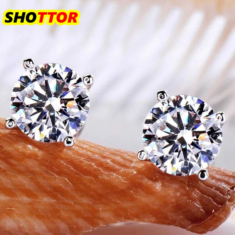 SHOTTOR GRA Certified 0.3-3 Ct Real White Moissanite Stud Earrings for Women Original 925 Sterling Silver Wedding Fine Jewelry
SHOTTOR GRA Certified 0.3-3 Ct Real White Moissanite Stud Earrings for Women Original 925 Sterling Silver Wedding Fine Jewelry