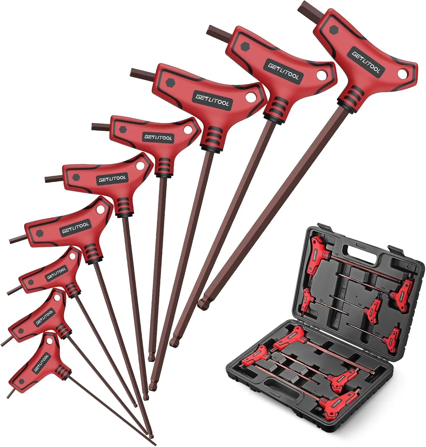 9PCS T-Handle Allen Wrench Set, Metric 2-10mm, Ball End, S2 Steel, Storage Box, Bike/Car Repair, Machine Maintenance
9PCS T-Handle Allen Wrench Set, Metric 2-10mm, Ball End, S2 Steel, Storage Box, Bike/Car Repair, Machine Maintenance