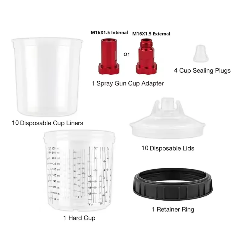 Spray gun disposable car paint cup no cleaning pot 600ml upper pot spray paint cup aluminum conversion head
Spray gun disposable car paint cup no cleaning pot 600ml upper pot spray paint cup aluminum conversion head