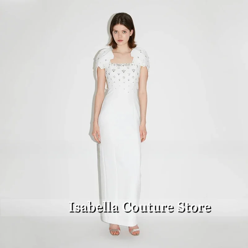 Luxury Prom Dress Crystal Cape Sleeves Square Collar Column Party Gowns Maxi Ankle Length Back Split Straight Evening Dresses
Luxury Prom Dress Crystal Cape Sleeves Square Collar Column Party Gowns Maxi Ankle Length Back Split Straight Evening Dresses