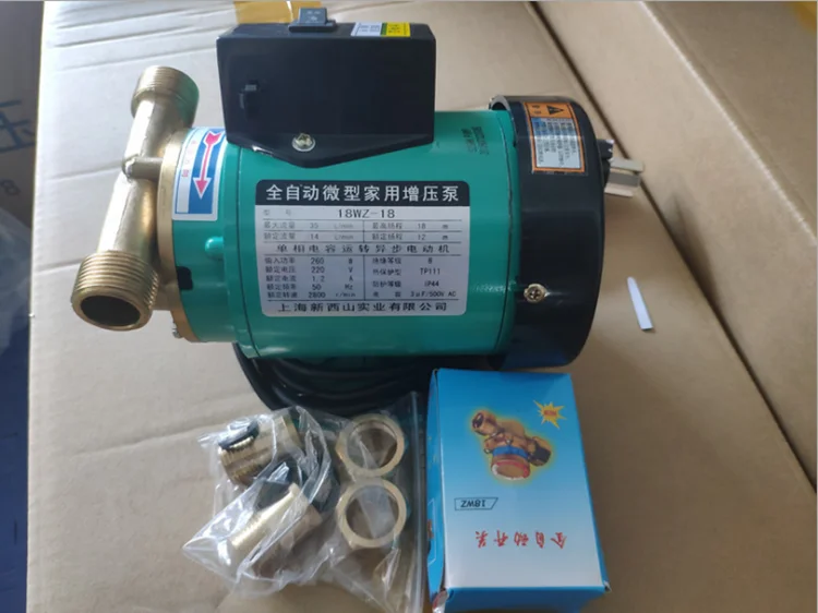 Household booster pump 12WZ-8/15WZ-10/18WZ-18 fully automatic water heater solar water pump
Household booster pump 12WZ-8/15WZ-10/18WZ-18 fully automatic water heater solar water pump