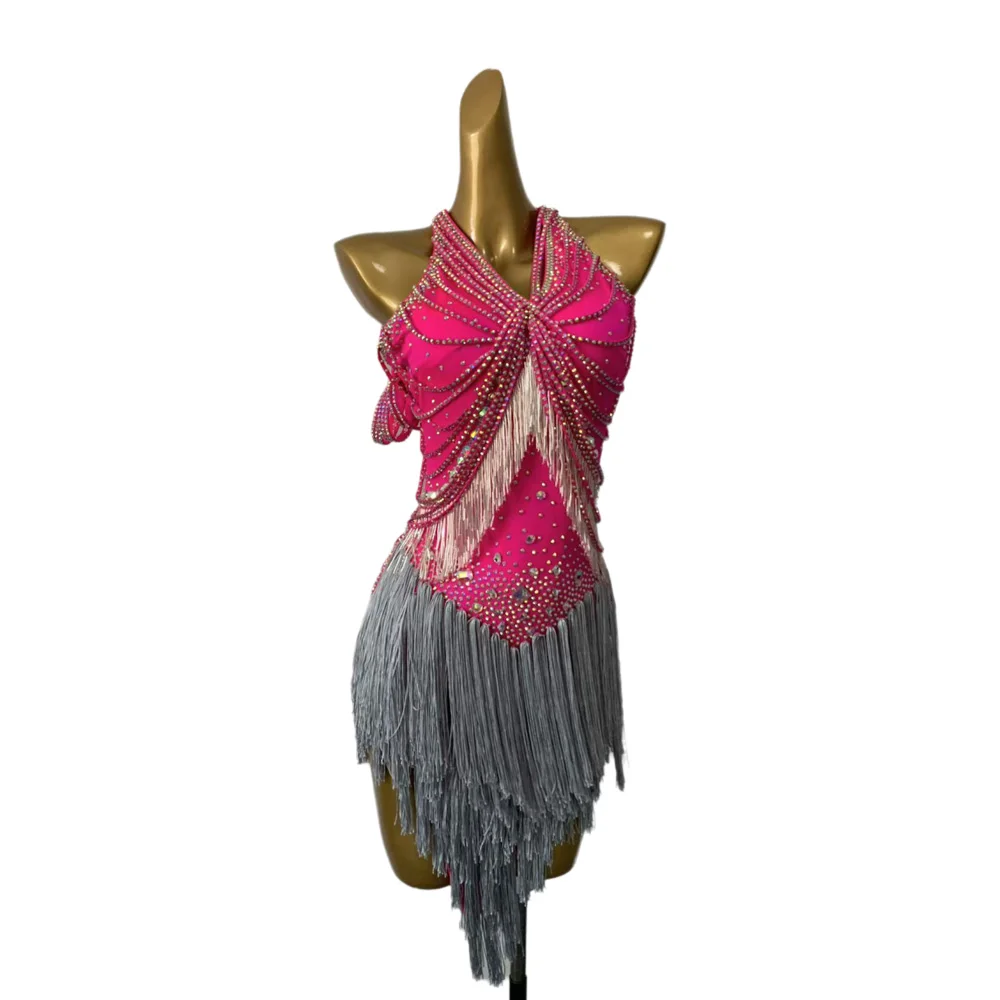 Latin Dance Adult Children's Dress AB Diamond High-End Custom Diamond Stripe Tassel Dress Tango Women's Clothing
Latin Dance Adult Children's Dress AB Diamond High-End Custom Diamond Stripe Tassel Dress Tango Women's Clothing