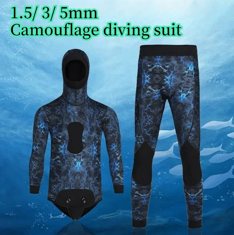 New Mens 1.5/ 3/ 5mm Camouflage Neoprene Wetsuit 2 Piece Long Sleeve Hooded Submersible Diving Suit
New Mens 1.5/ 3/ 5mm Camouflage Neoprene Wetsuit 2 Piece Long Sleeve Hooded Submersible Diving Suit
