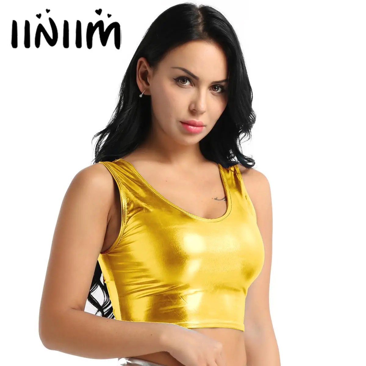 Women Modern Jazz Dance Costume Fashion Shiny Metallic Scoop Neck Tank Crop Top Vest Bustier Blouse Stage Performance Dancewear
Women Modern Jazz Dance Costume Fashion Shiny Metallic Scoop Neck Tank Crop Top Vest Bustier Blouse Stage Performance Dancewear