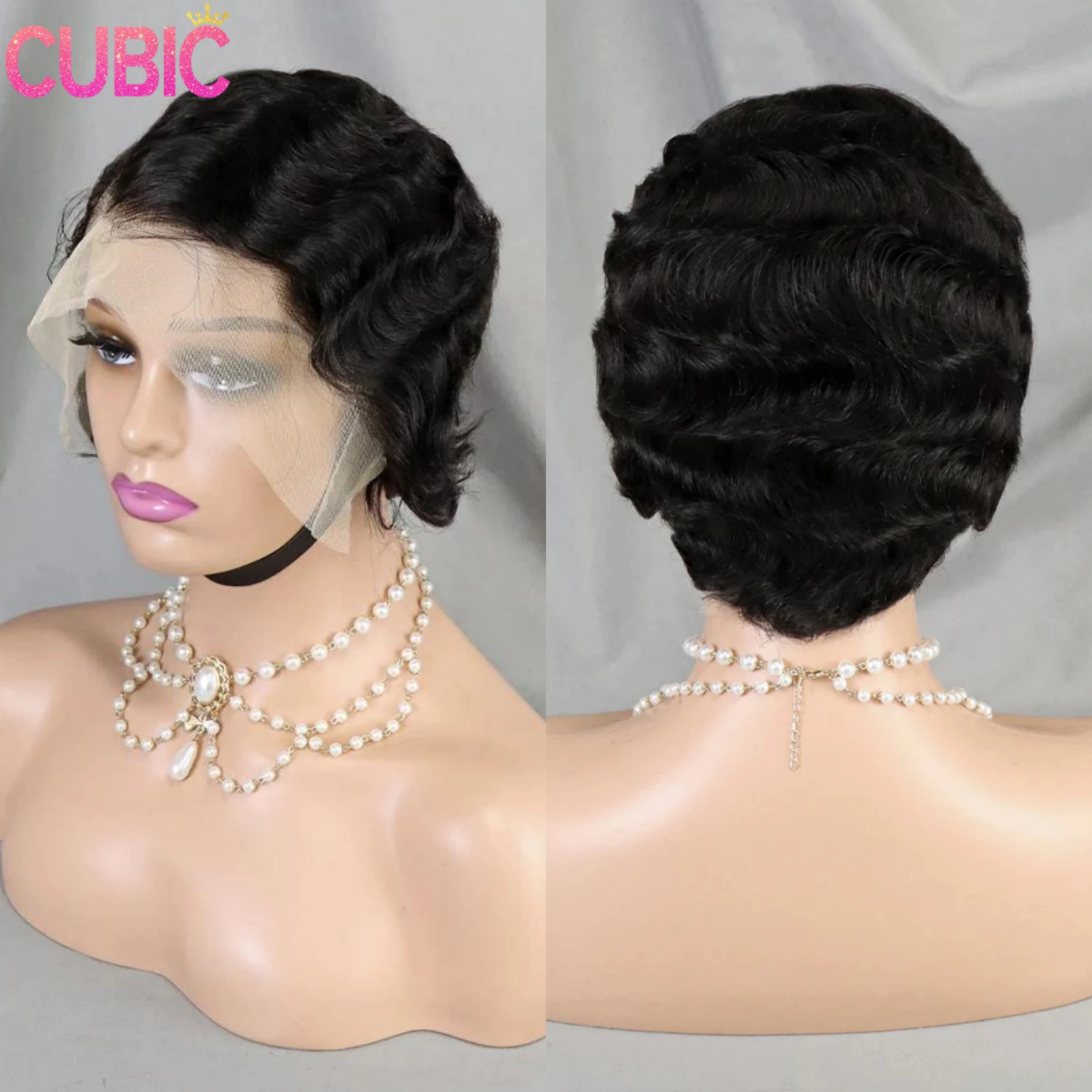 Short Finger Wavy Wigs HD 13x4 lace front Curly Black Cute Nuna Wig African Black Wigs for Women Mommy Wig Short Pixie Cut Wigs
Short Finger Wavy Wigs HD 13x4 lace front Curly Black Cute Nuna Wig African Black Wigs for Women Mommy Wig Short Pixie Cut Wigs