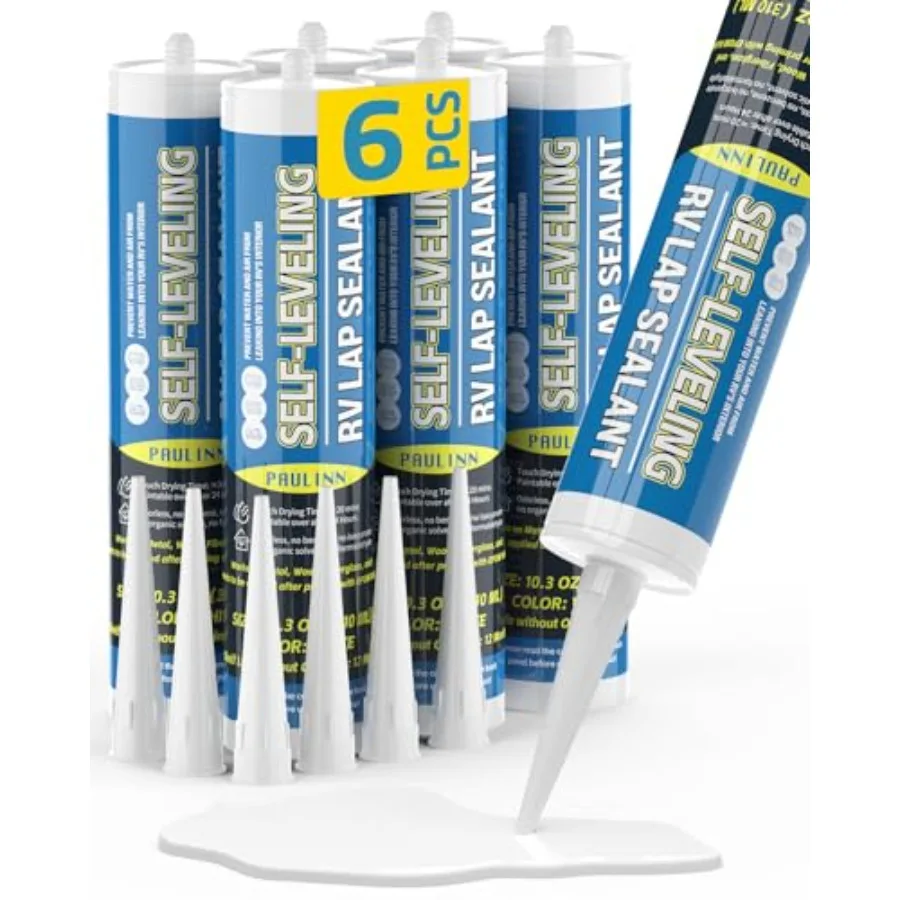 RV Roof Sealant Packs, Self Leveling Lap Sealant White, Roof Repair for Camper Repair, RV Caulking, Rubber Roof EPDM, Flexible,
RV Roof Sealant Packs, Self Leveling Lap Sealant White, Roof Repair for Camper Repair, RV Caulking, Rubber Roof EPDM, Flexible,