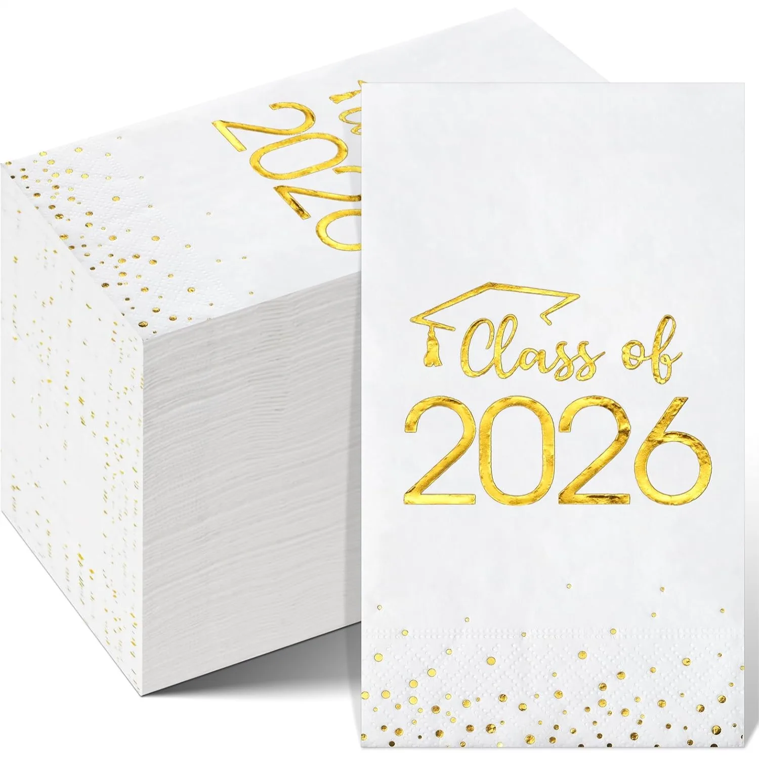 100pcs Class of 2026 Graduation Napkins Disposable Cocktail Napkins with Gold Foil Dots for High School College Party Decor
100pcs Class of 2026 Graduation Napkins Disposable Cocktail Napkins with Gold Foil Dots for High School College Party Decor