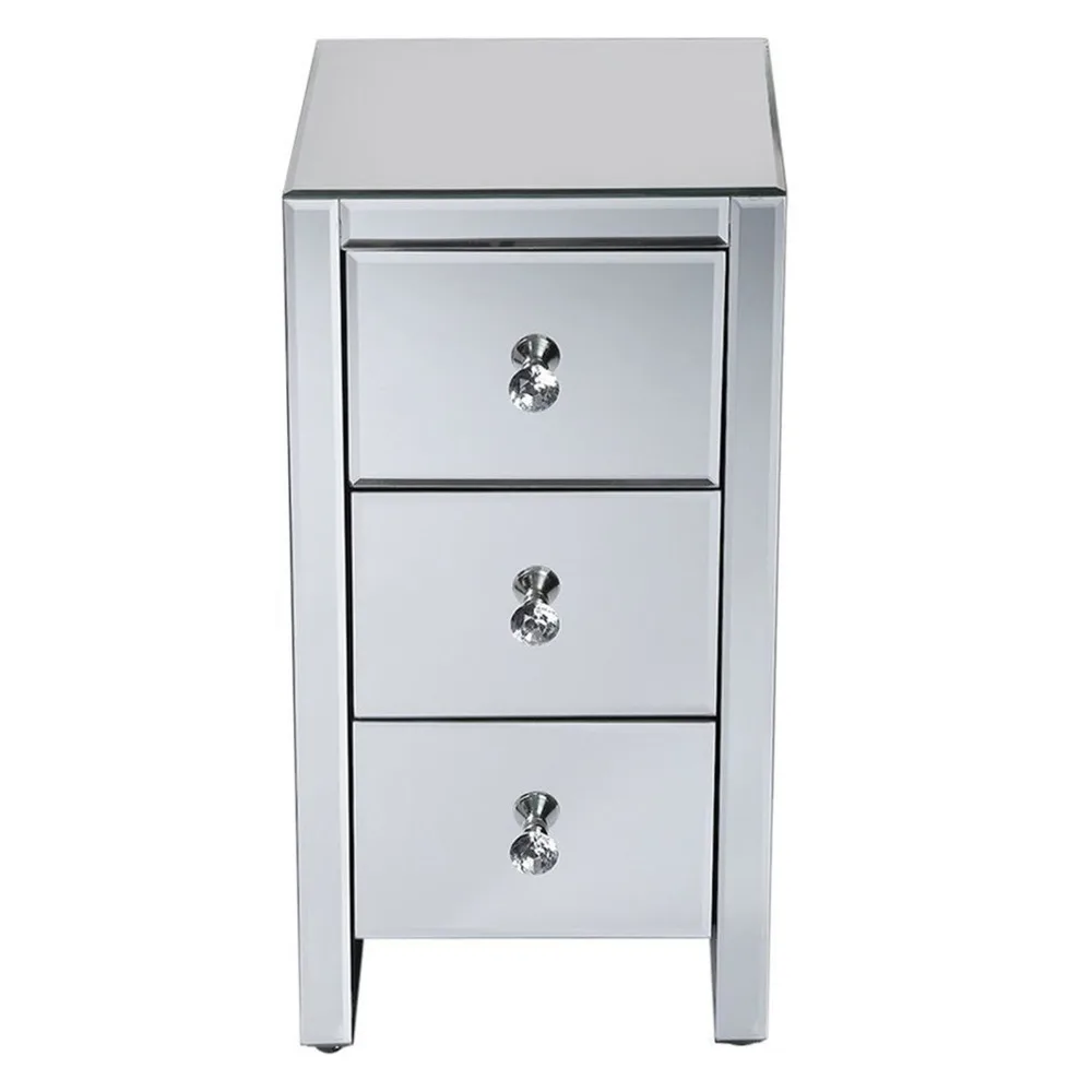 Mirrored Glass Bedside Table with Three Drawers,Sparkling Mirrored Glass Bedside Table with Three Drawers
Mirrored Glass Bedside Table with Three Drawers,Sparkling Mirrored Glass Bedside Table with Three Drawers