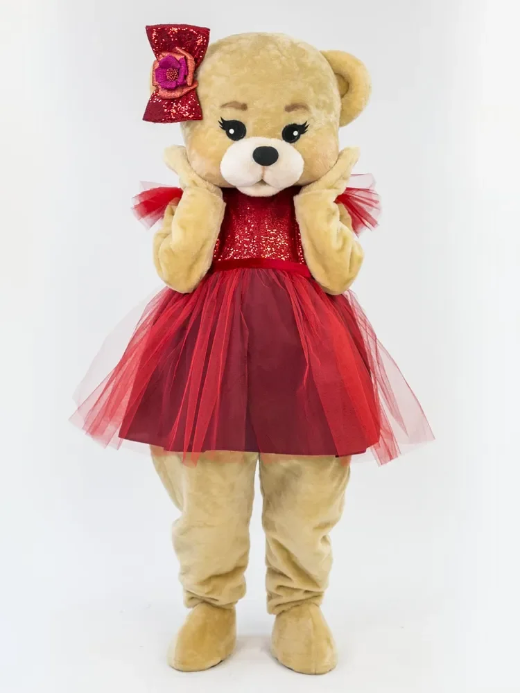 Cute New Brown Bear White Rabbit Mascot Costume in Red Dress Bowknot Halloween Christmas Fancy Cartoon Plush Fancy Outfits
Cute New Brown Bear White Rabbit Mascot Costume in Red Dress Bowknot Halloween Christmas Fancy Cartoon Plush Fancy Outfits