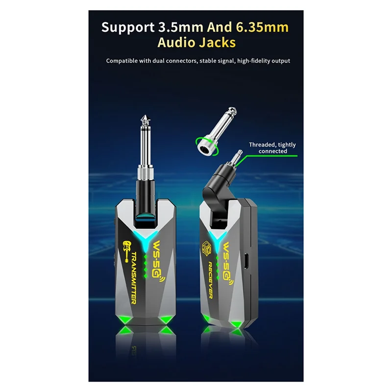 ABVE-Wireless Guitar Transmitter Digital Guitar System For Electric Guitar Violin Instruments
ABVE-Wireless Guitar Transmitter Digital Guitar System For Electric Guitar Violin Instruments