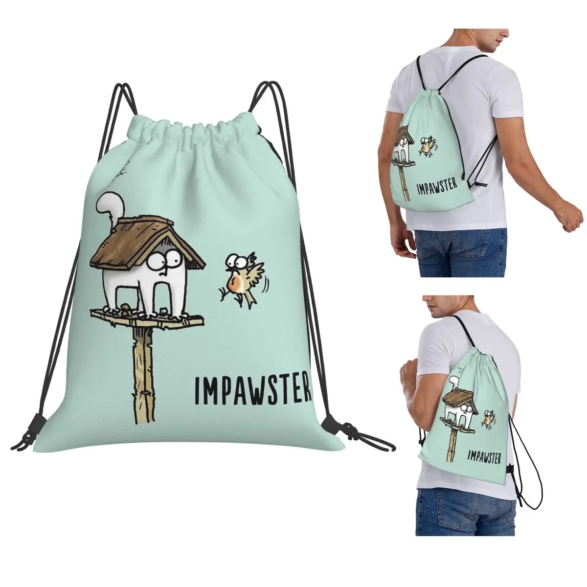 Cartoon Simons Cats Backpacks Multi-function Drawstring Bundle Pocket Sports Bag Book Bags for Travel Students
Cartoon Simons Cats Backpacks Multi-function Drawstring Bundle Pocket Sports Bag Book Bags for Travel Students