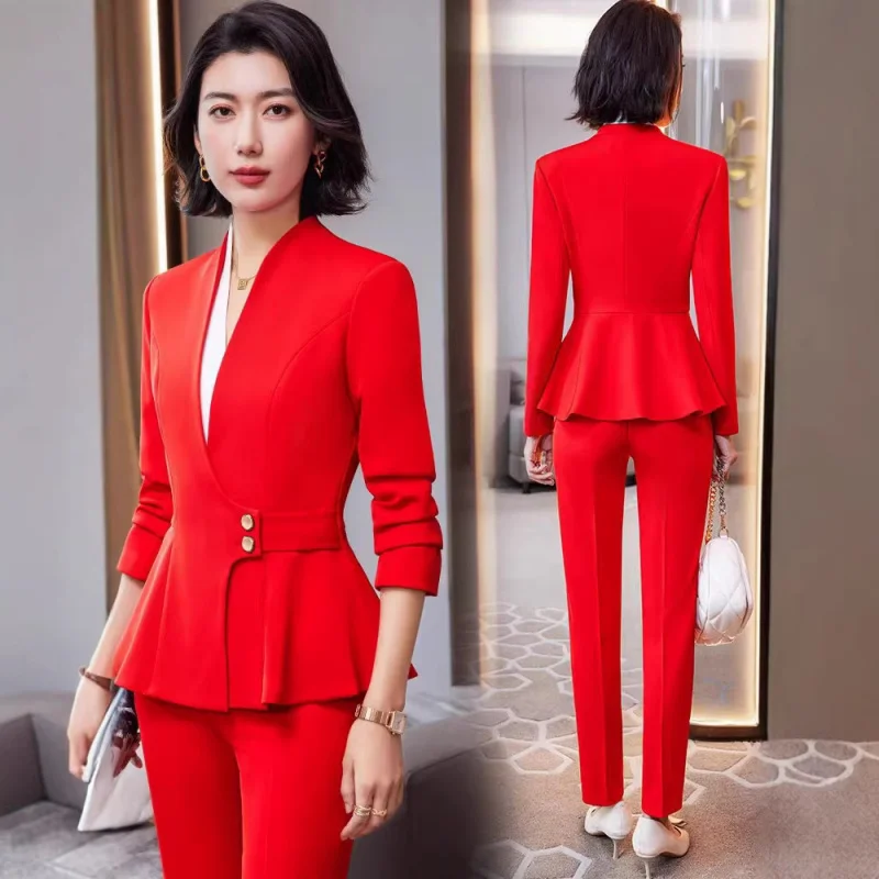 Women's Fashionable Suit Set for Front Desk Reception, High-End Luxury Jewelry Store Professional Workwear Two-Piece Set
Women's Fashionable Suit Set for Front Desk Reception, High-End Luxury Jewelry Store Professional Workwear Two-Piece Set