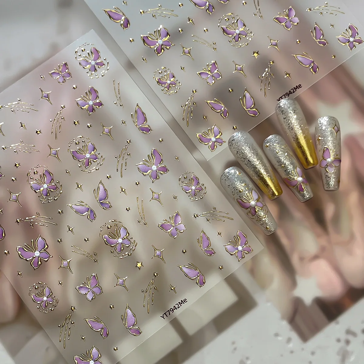3D three-dimensional golden butterfly-shaped nail stickers - waterproof, long-lasting French-style nail stickers
3D three-dimensional golden butterfly-shaped nail stickers - waterproof, long-lasting French-style nail stickers