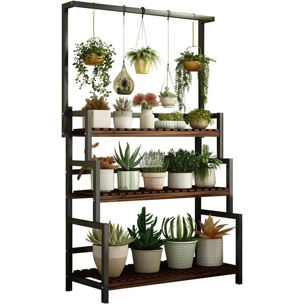 3-Tier Hanging Plant Stand - Indoor/Outdoor Metal Planter Shelves, Black
3-Tier Hanging Plant Stand - Indoor/Outdoor Metal Planter Shelves, Black