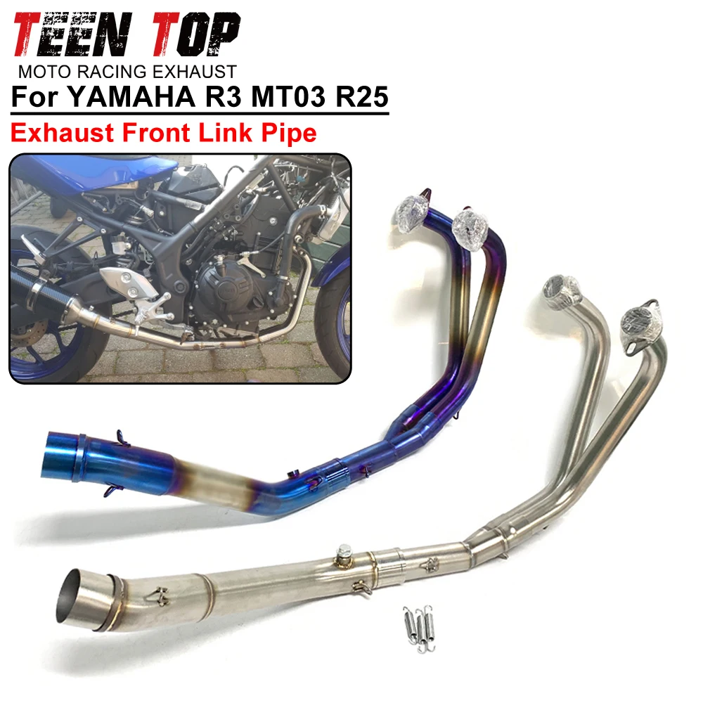 For Yamaha R3 R25 MT03 Front Link Pipe 51mm Motorcycle Stainless Steel/Blue R3 Exhaust Elbow Connection Pipe Muffler
For Yamaha R3 R25 MT03 Front Link Pipe 51mm Motorcycle Stainless Steel/Blue R3 Exhaust Elbow Connection Pipe Muffler