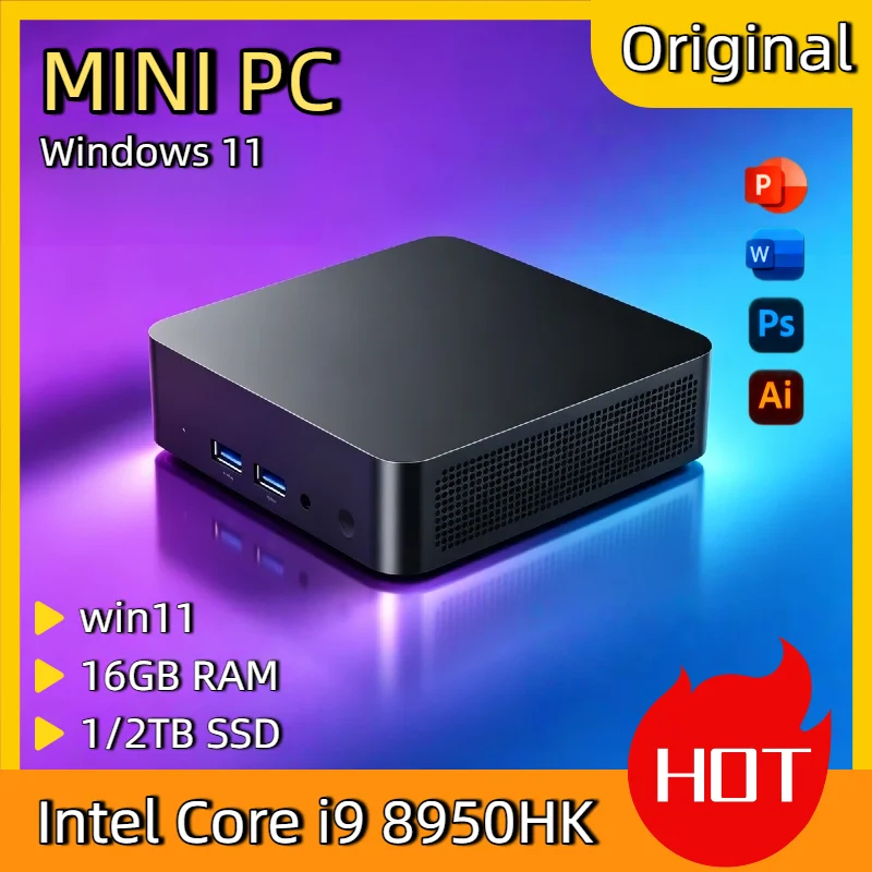 16GB RAM Intel Core i9 8950HK Windows 11 i9 Mini PC 1TB 2TB SSD M.2 Wifi 6 BT5.2 Mini Desktop Low Power NVMe Triple Display
16GB RAM Intel Core i9 8950HK Windows 11 i9 Mini PC 1TB 2TB SSD M.2 Wifi 6 BT5.2 Mini Desktop Low Power NVMe Triple Display