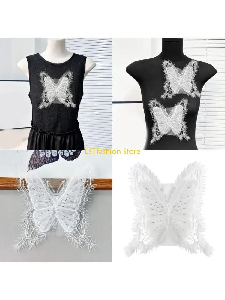 Y5GC Artistic Butterfly Pearls Applique Trim for Evening Skirt Clothes Collar Decors Patches Sewing on Supply
Y5GC Artistic Butterfly Pearls Applique Trim for Evening Skirt Clothes Collar Decors Patches Sewing on Supply