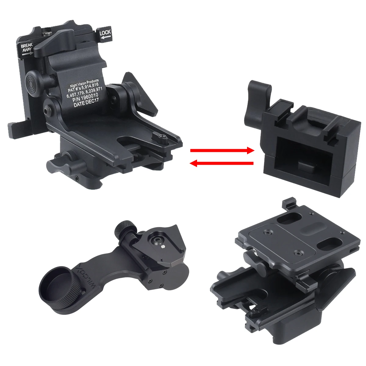 Очки ночного видения из алюминиевого сплава, крепление NVG для PVS-7 PVS-14 PVS-15 PVS-18 PVS-21, крепление для шлема WILCOX L4G24, крепление
Очки ночного видения из алюминиевого сплава, крепление NVG для PVS-7 PVS-14 PVS-15 PVS-18 PVS-21, крепление для шлема WILCOX L4G24, крепление