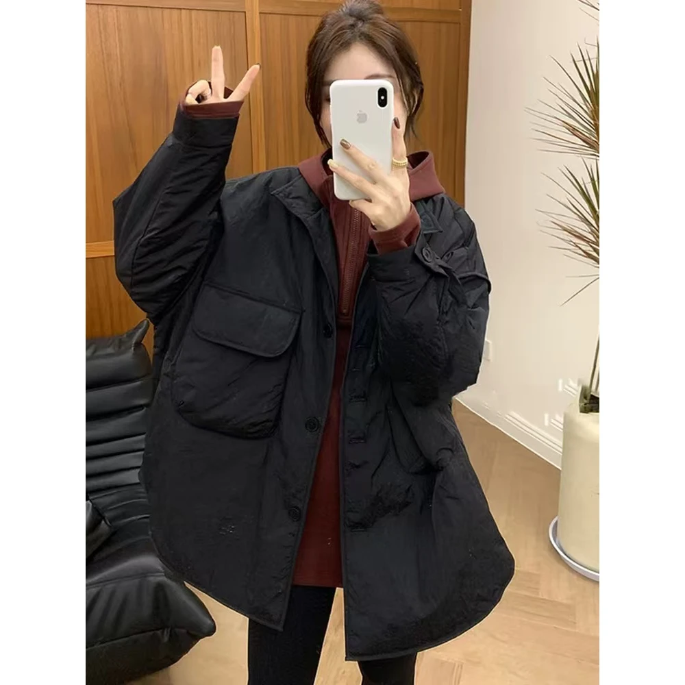 Women's Cotton Jaet Coat Thiened Casual Loose Sle Autumn Winter New Arrival Versatile Mid-Length Cotton Outerwear
Women's Cotton Jaet Coat Thiened Casual Loose Sle Autumn Winter New Arrival Versatile Mid-Length Cotton Outerwear