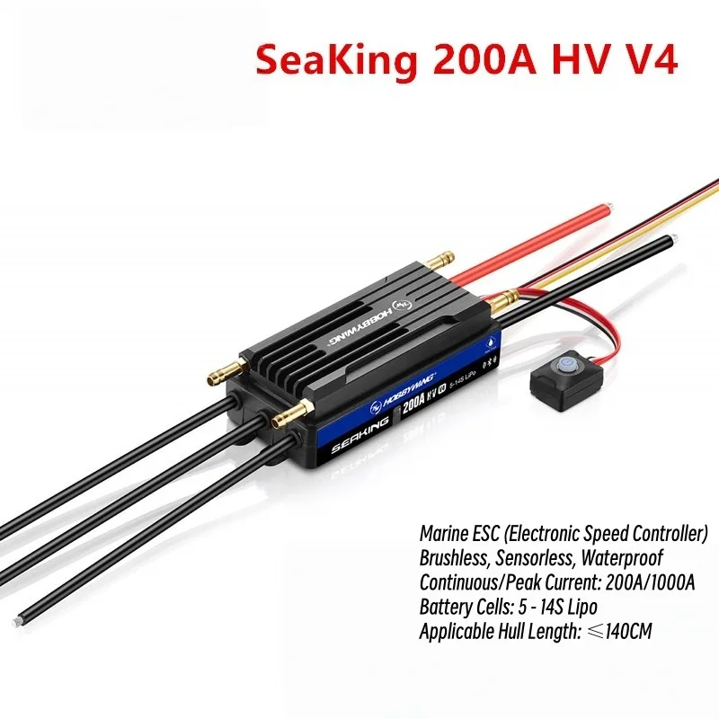 FATJAY Hobbywing SEAKING-200A-HV-V4 ESC Brushless Waterproof Sensorless Electronic Speed Controller for RC Boat
FATJAY Hobbywing SEAKING-200A-HV-V4 ESC Brushless Waterproof Sensorless Electronic Speed Controller for RC Boat