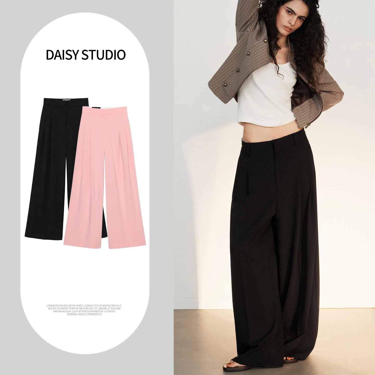 Spring New Women's Casual Wide Leg Long Pants Commuter Sle Pleated High Waist Polyester Fiber Zipper Fly Ladies Trousers
Spring New Women's Casual Wide Leg Long Pants Commuter Sle Pleated High Waist Polyester Fiber Zipper Fly Ladies Trousers